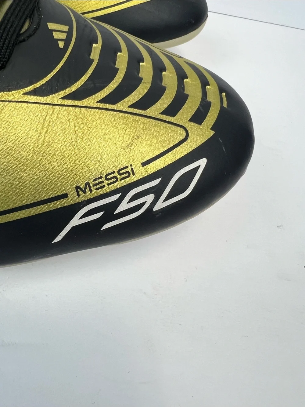 Adidas Messi F50 League FG/MG ME Mens Size 9.5 Soccer Cleats Black Gold IG9274